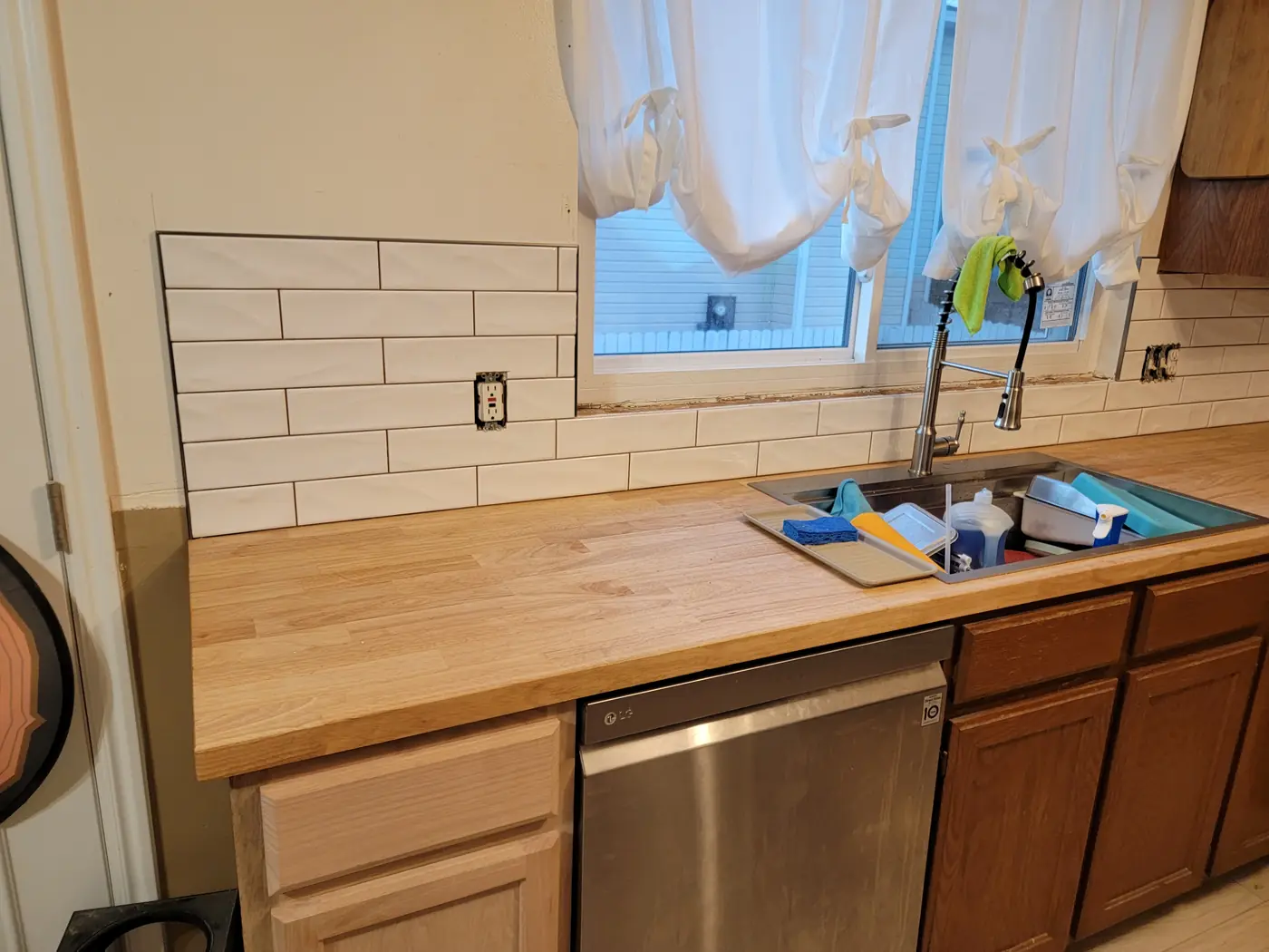 Tile over the sink run