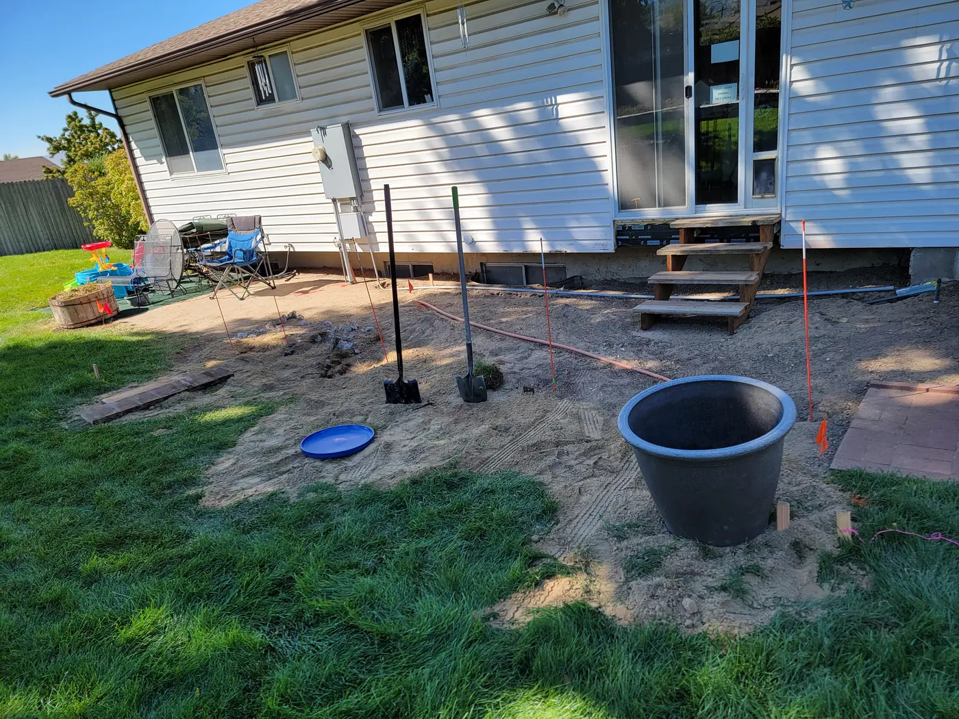 Down to the dirt, new footings set