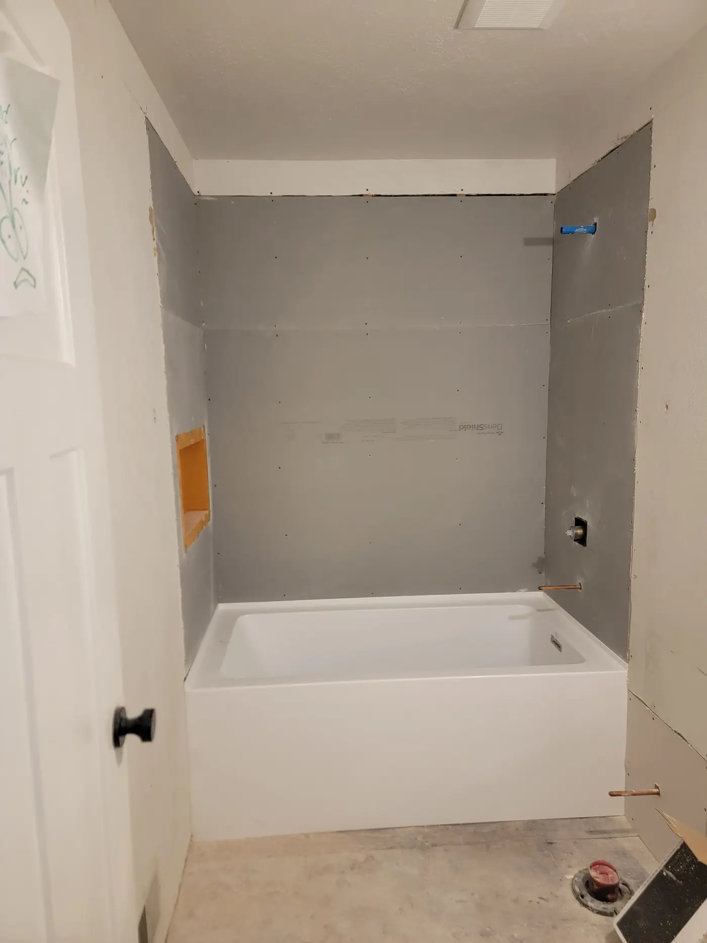 Board up, ready for tile