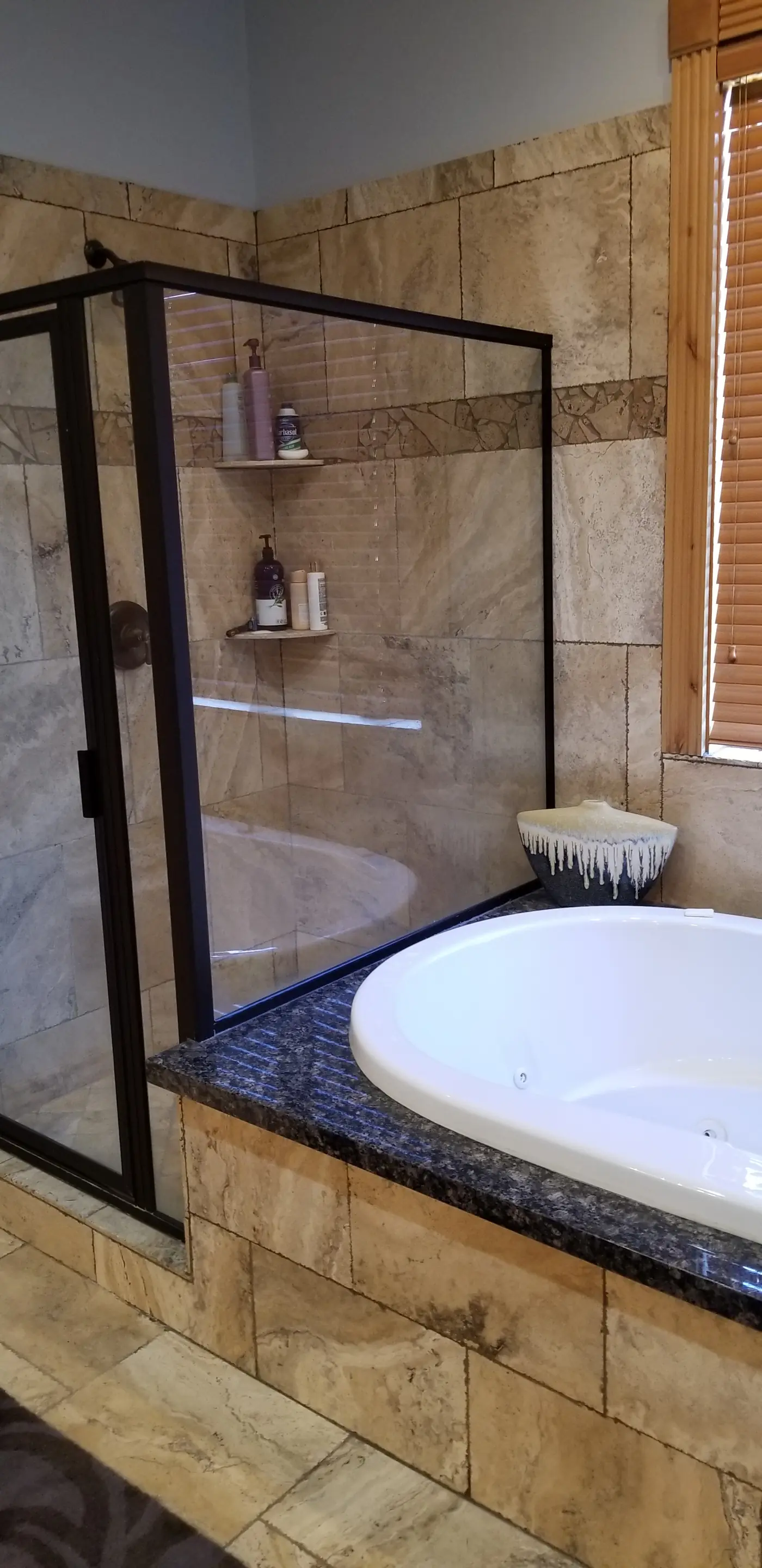 Before — travertine on every surface